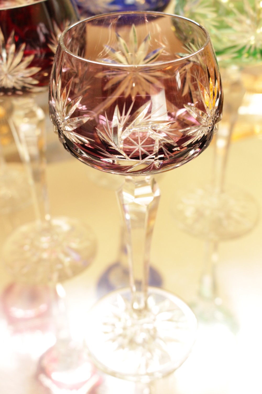 A Set Of Six Harlequin Bohemian Wine Glasses, 20cms  View IV