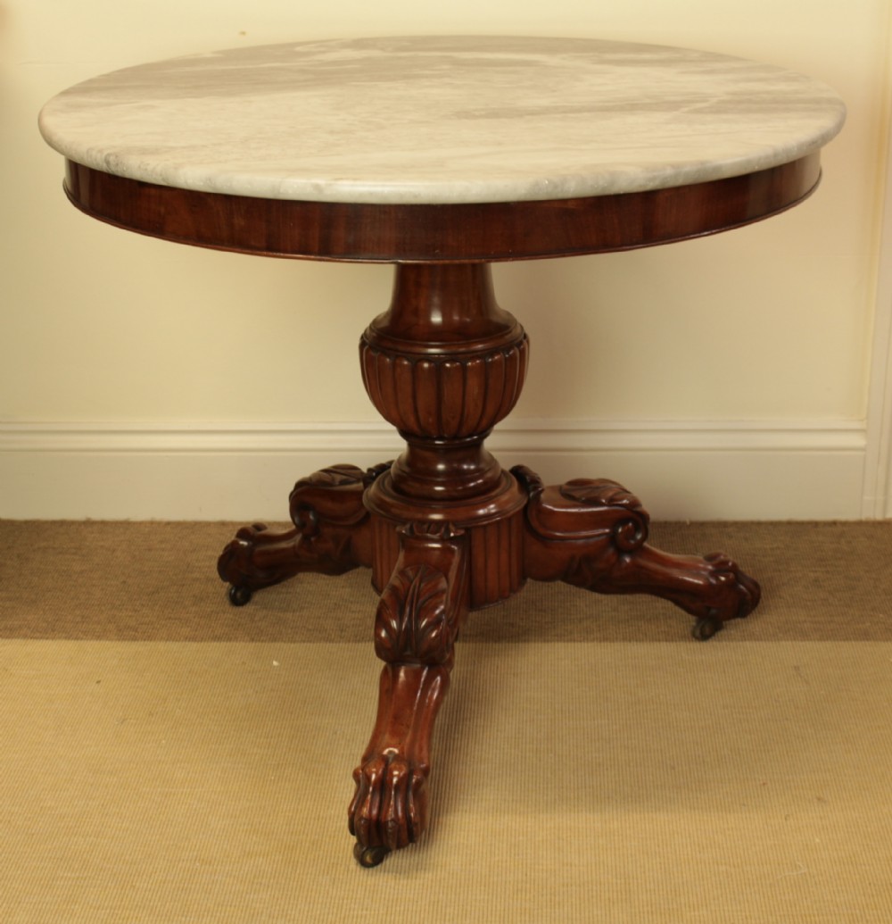 A Beautiful Carrara Marble Top Gueridon Table C.1870