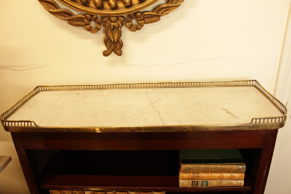 A French Mahogany Carrara Marble Top Bookcase   View IX