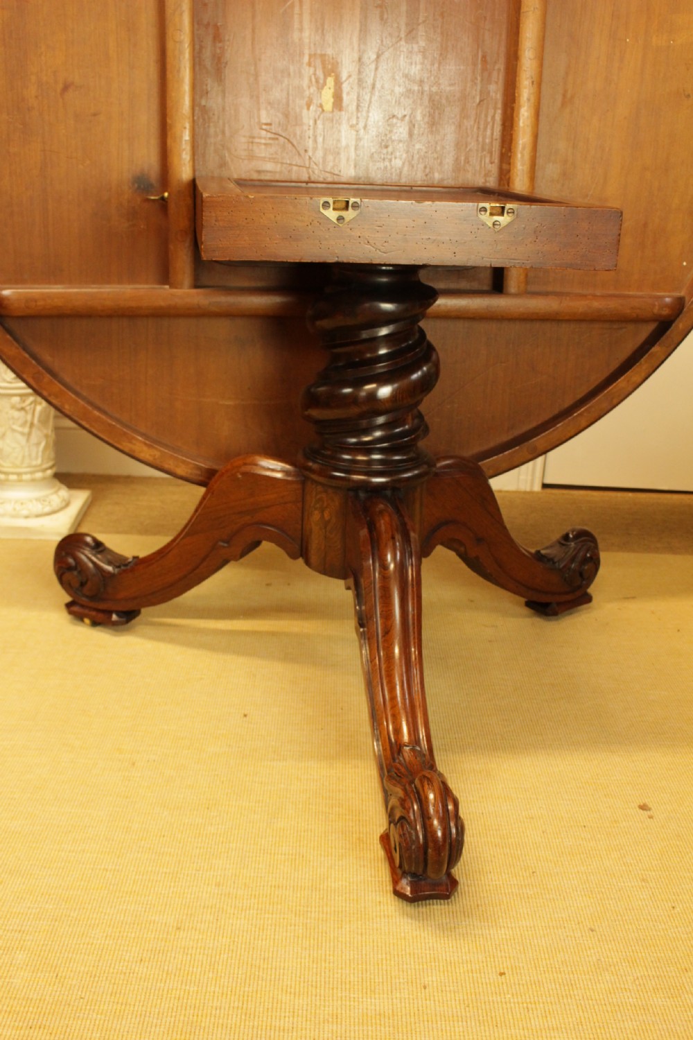A Quality Rosewood Tilt Top Centre/Dining Table (width 135 cms) View X