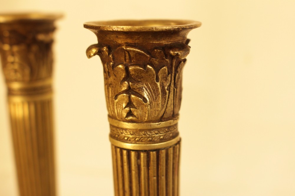 A Pair OF 19th C. French Empire Style Bronze Candle Stick View VII