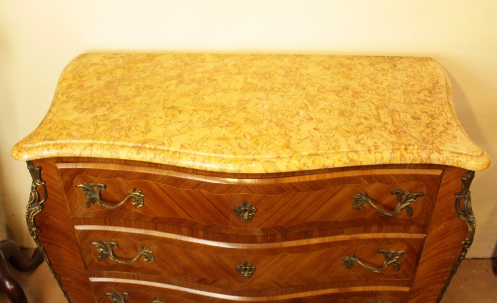 Antique Marble Top Serpentine Chest of Drawers  View IV