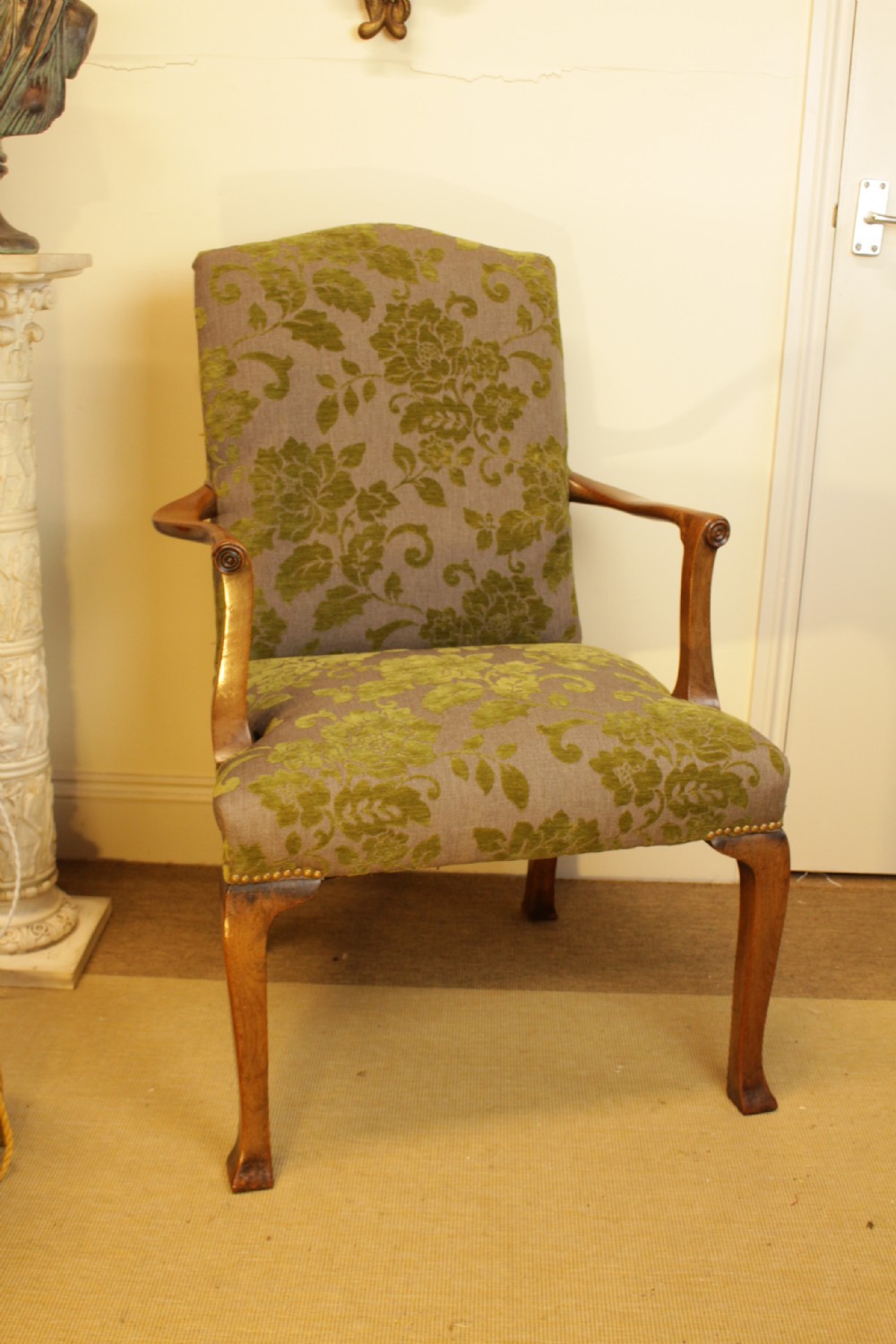 A Open Walnut Arm Chair