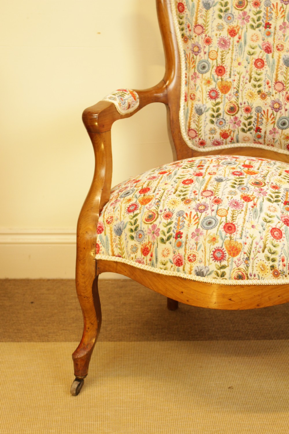 A French Walnut Spoon Back Open Armchair View III