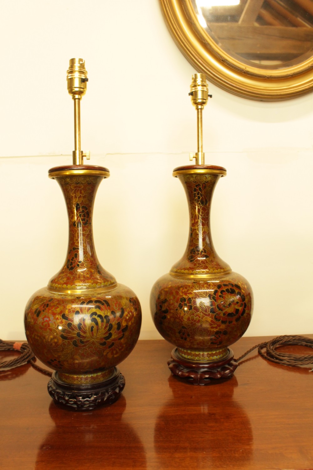 A Pair Of 1920's Cloisonne Table Lamps  View VIII