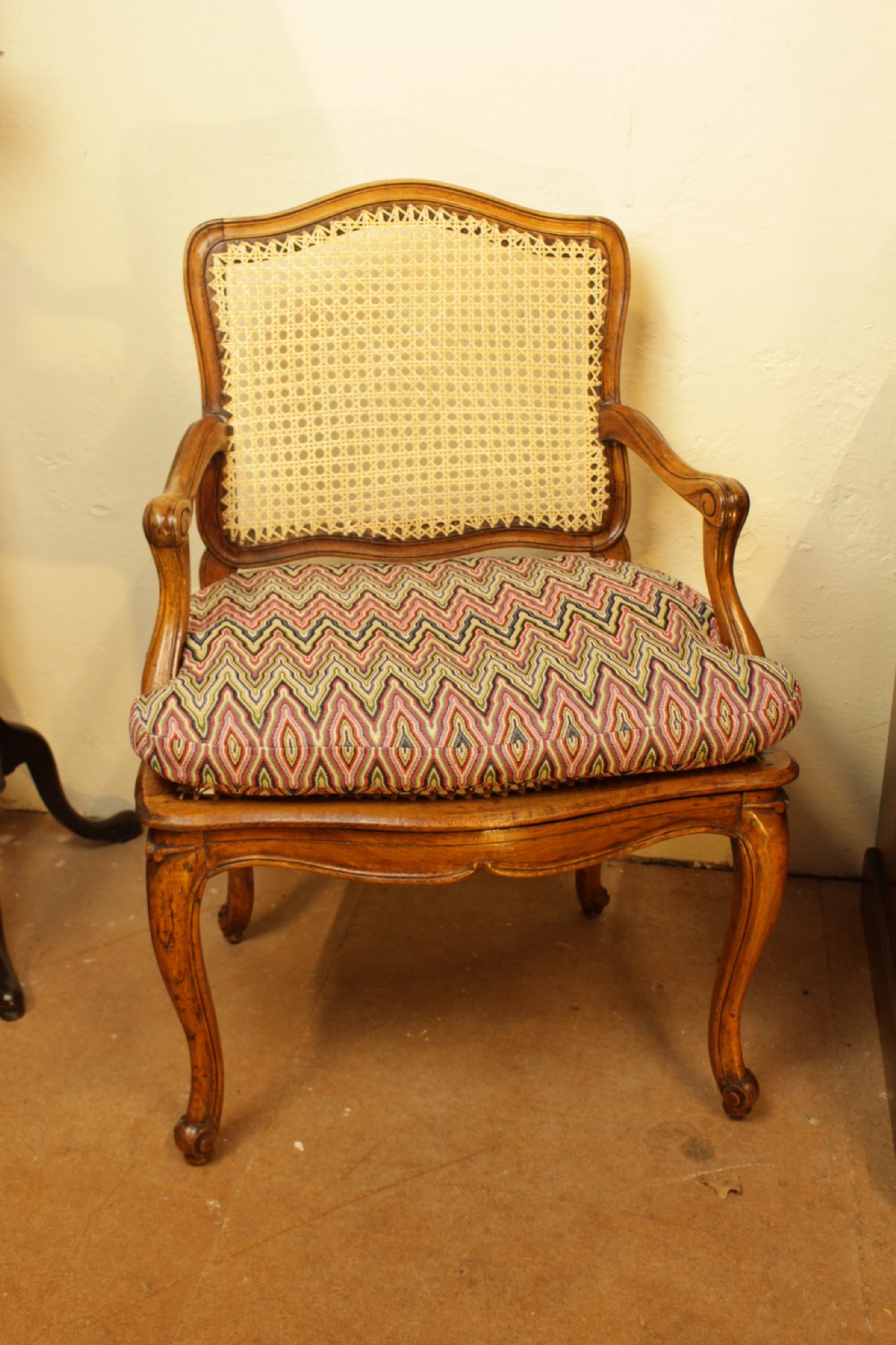 A 19th French Walnut Bergere/Cane Armchair  View V