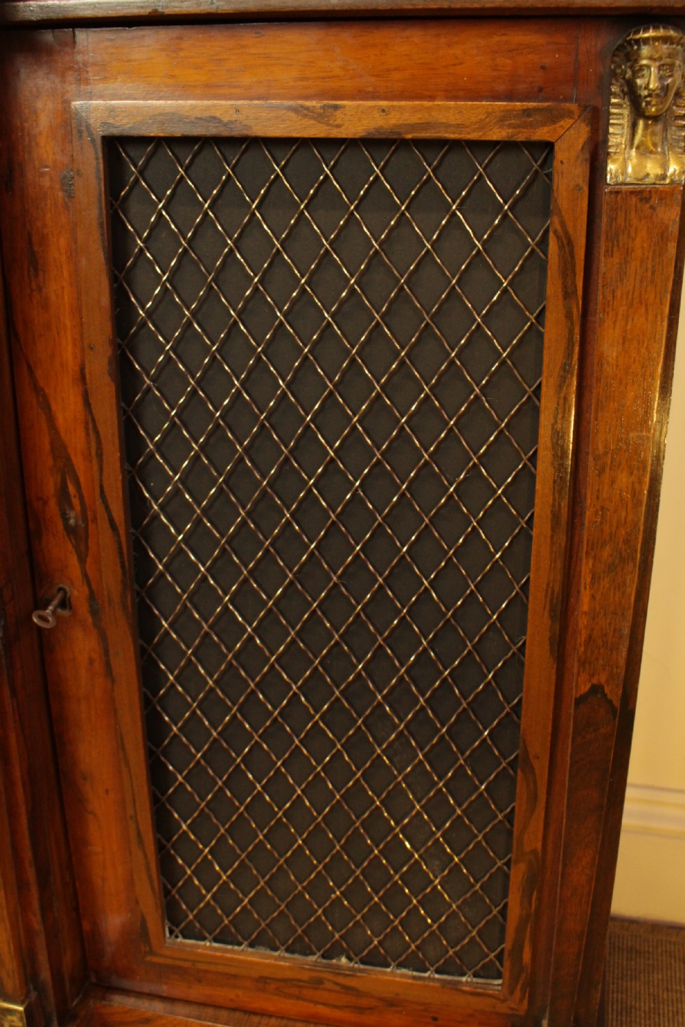A Regency Rosewood Cararra Marble Top Breakfront Cabinet View IX