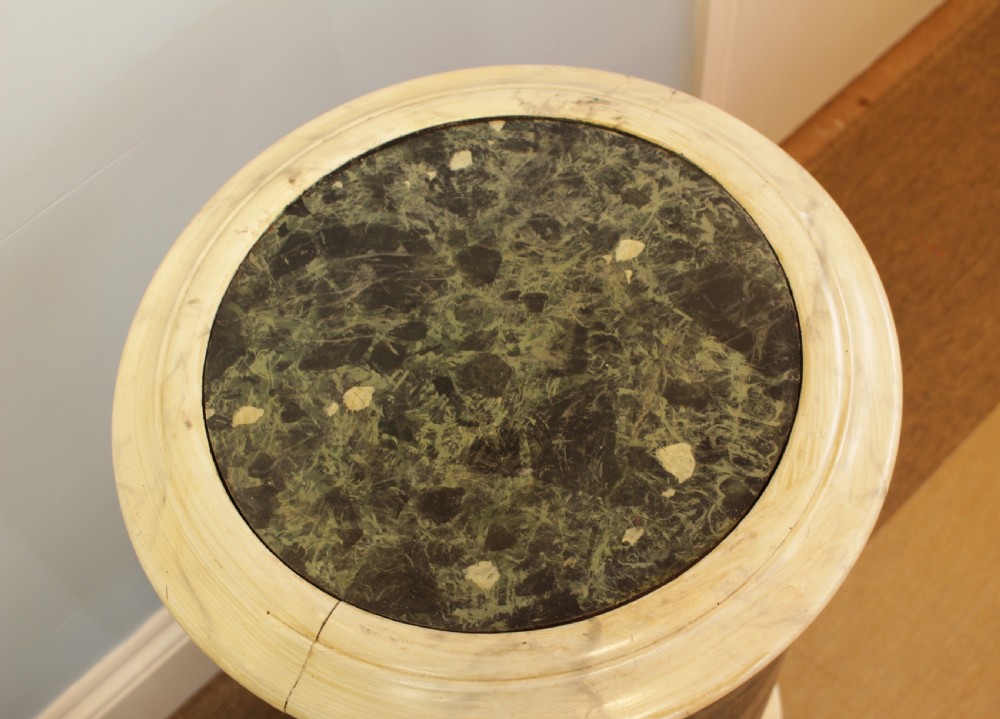 Antique Faux Marble Pedestal Cylindrical Cupboard View II