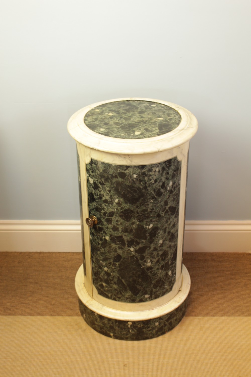 Antique Faux Marble Pedestal Cylindrical Cupboard View IV