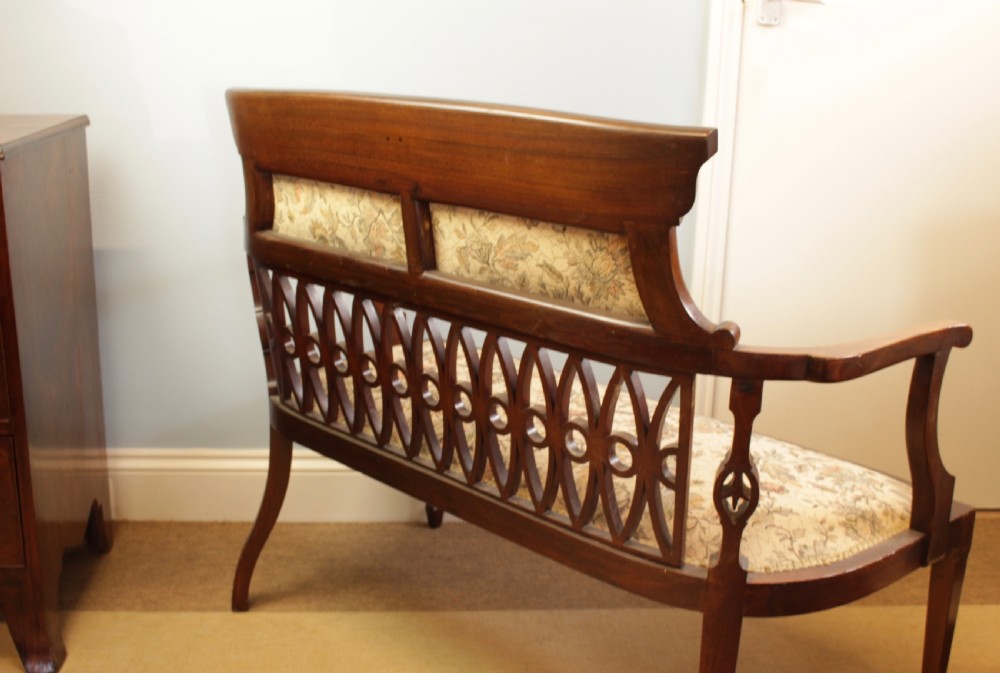 An Edwardian Mahogany & Satinwood Inlaid Sofa View VII
