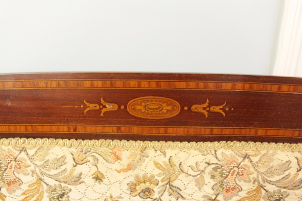 An Edwardian Mahogany & Satinwood Inlaid Sofa View VIII