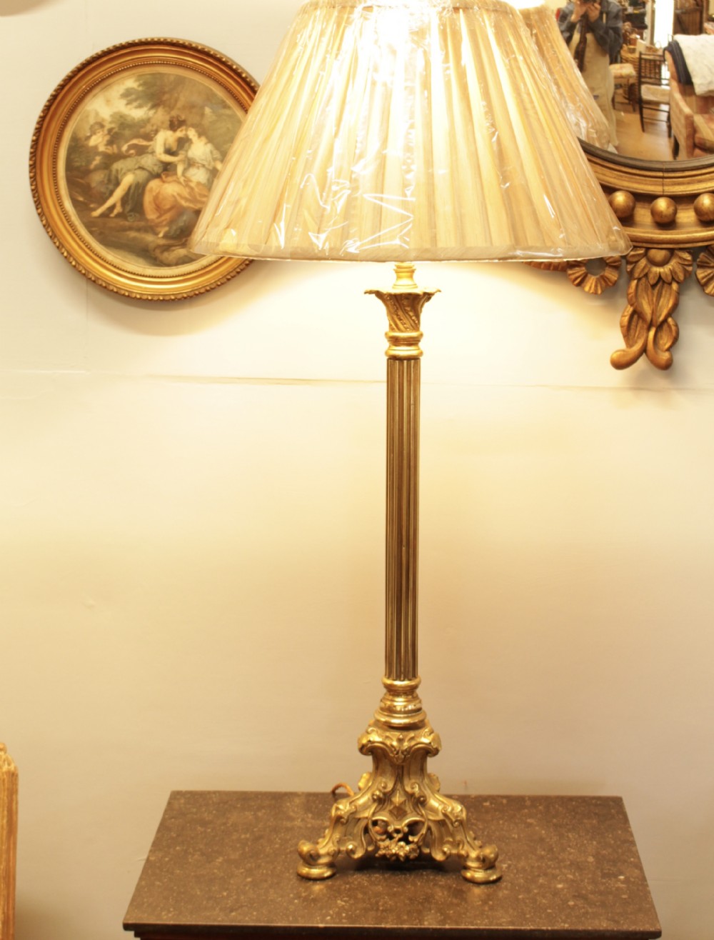 A Quality Cast Brass Table Lamp 