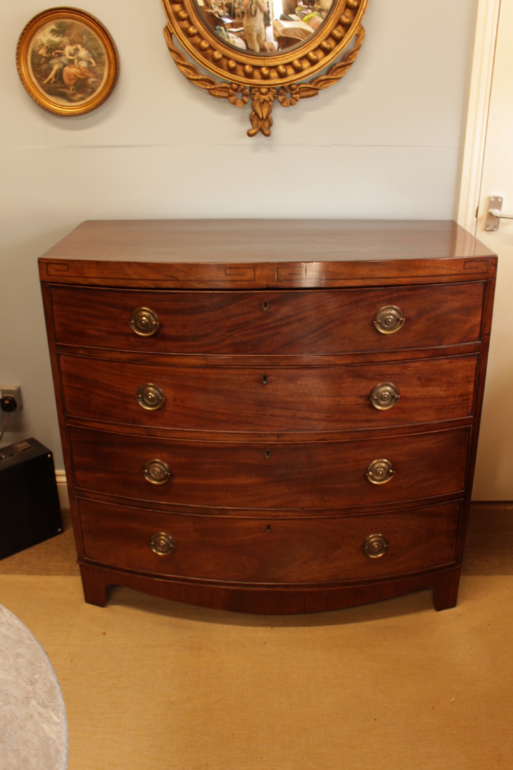 A Regency Mahogany Bow Front Chest of Drawers