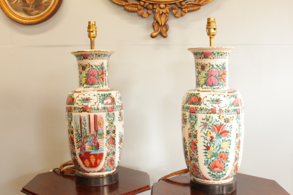 A Pair of Chinese Porcelain Table Lamps  View III