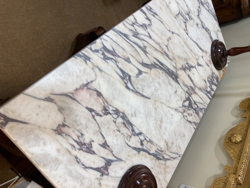 A Quality Mahogany Marble Top Console Table View V
