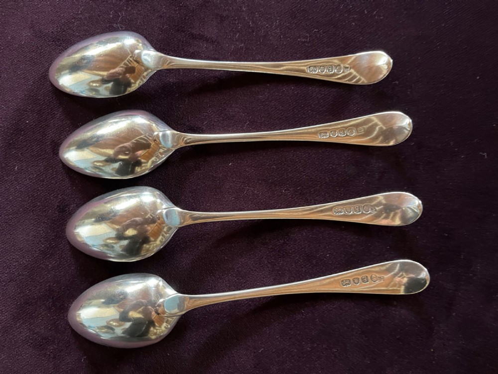 Set Of Four Peter & Ann Bateman Georgian Silver Dessert Spoons  View VI