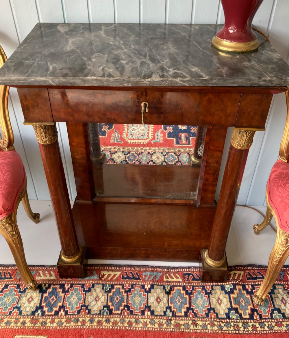 A Early 19th C. Mahogany & Marble French Console Table  View II