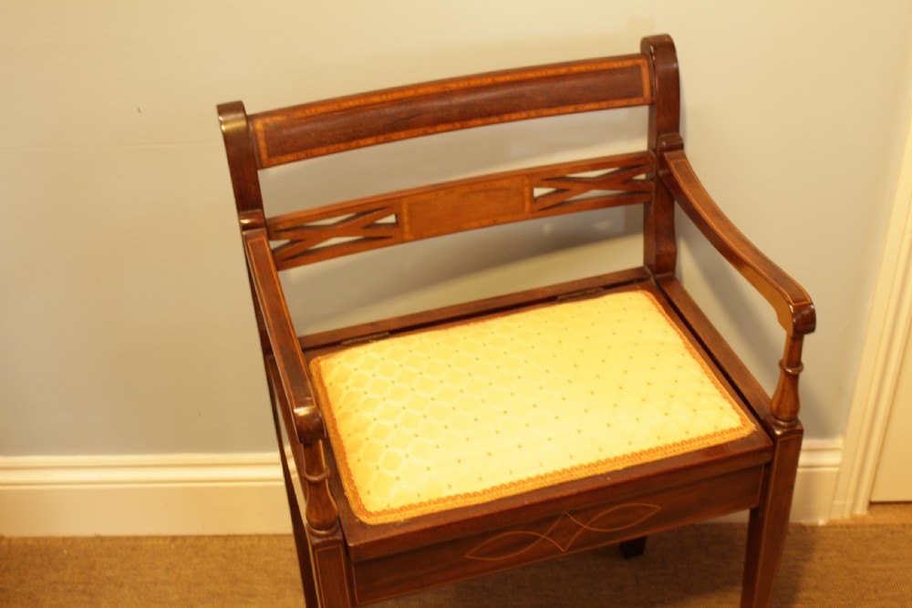 An Edwardian Mahogany Music Chair  View II