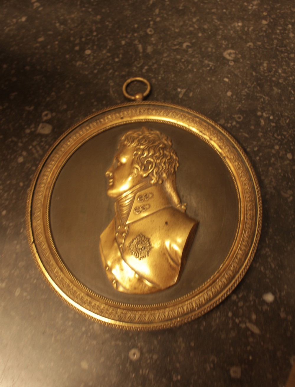 A Rare Gilt Bronze Portrait Of Kaiser Alexander