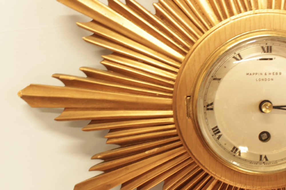 A Mappin & Webb London Sunburst Clock  View II