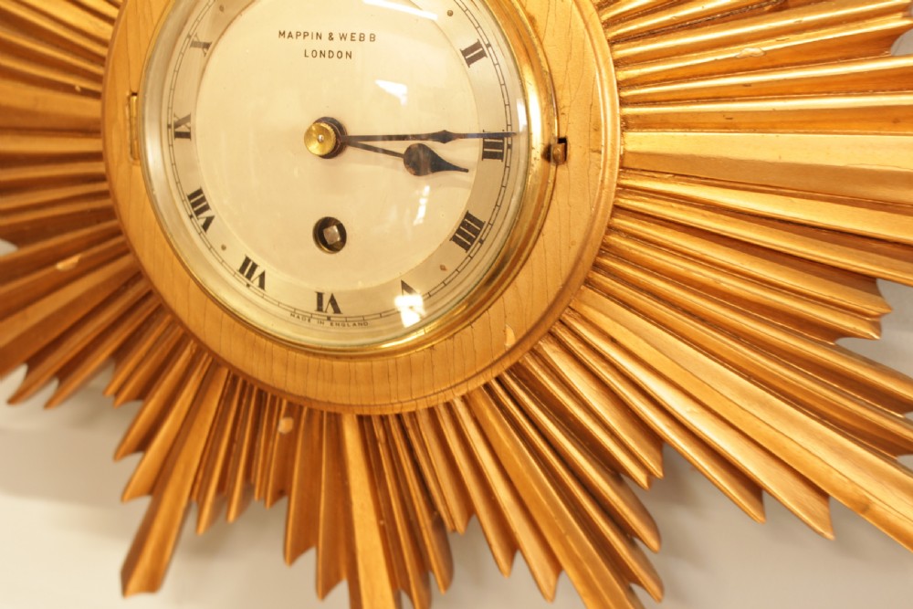 A Mappin & Webb London Sunburst Clock  View III