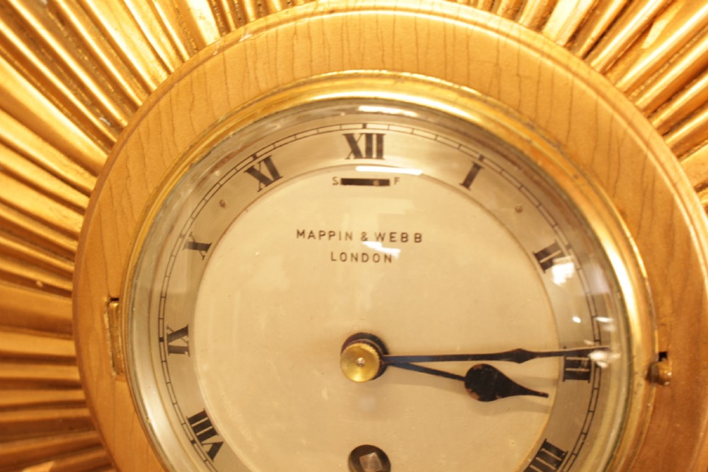 A Mappin & Webb London Sunburst Clock  View IV