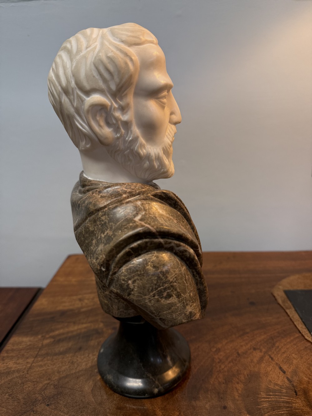 A Marble Bust Of Plato On A Plinth  View V