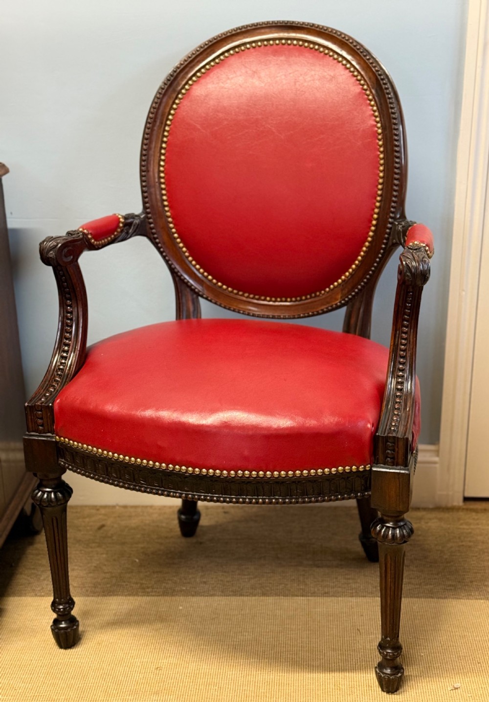 A Georgian Mahogany Library Chair 