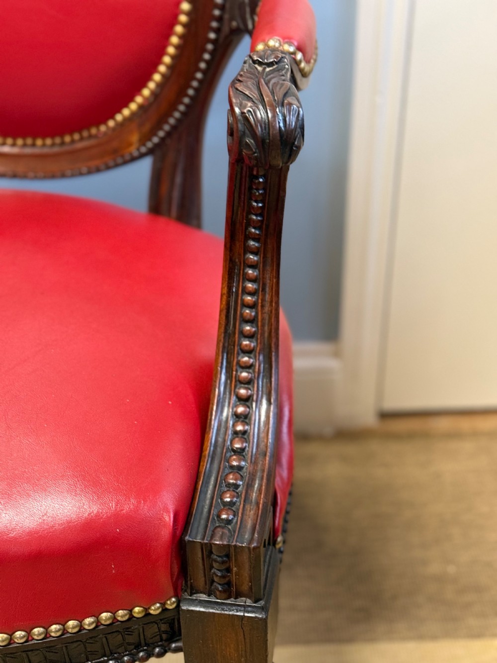 A Georgian Mahogany Library Chair  View II