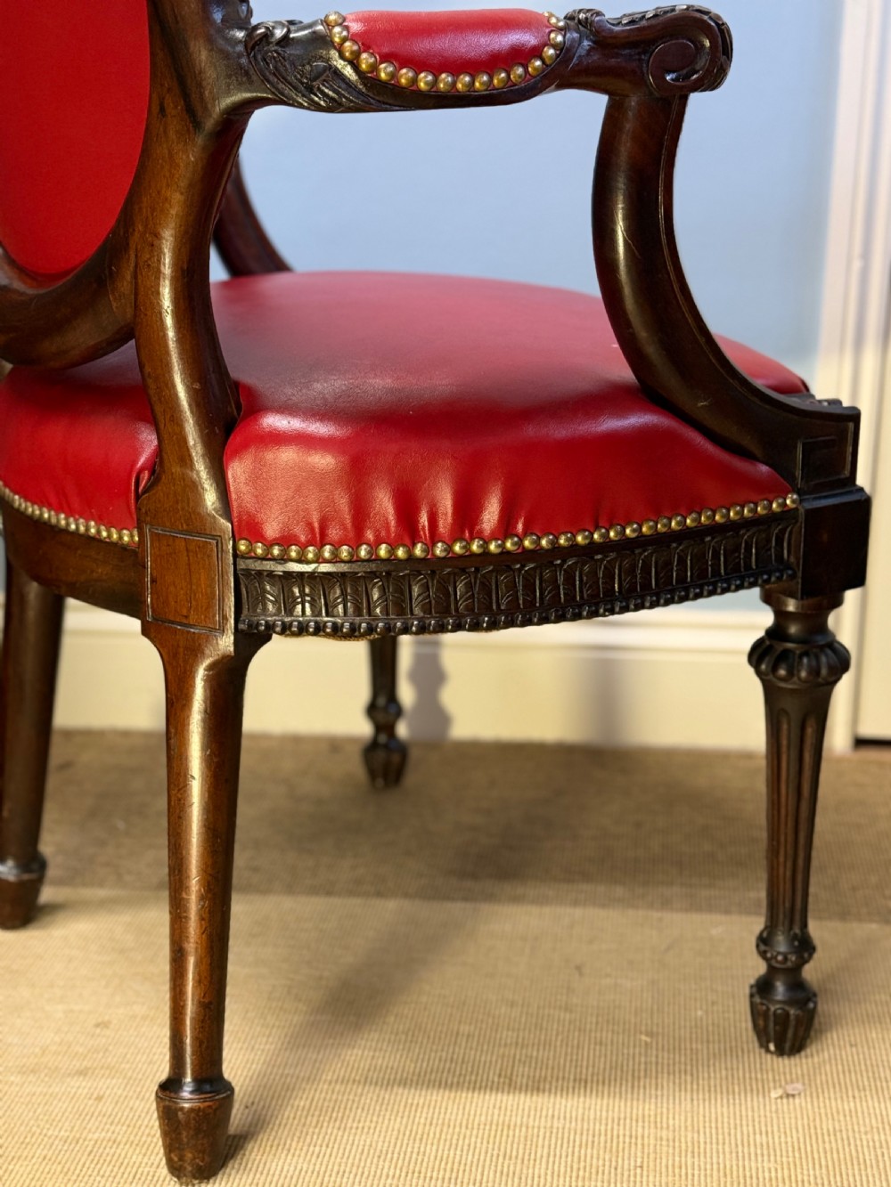 A Georgian Mahogany Library Chair  View III