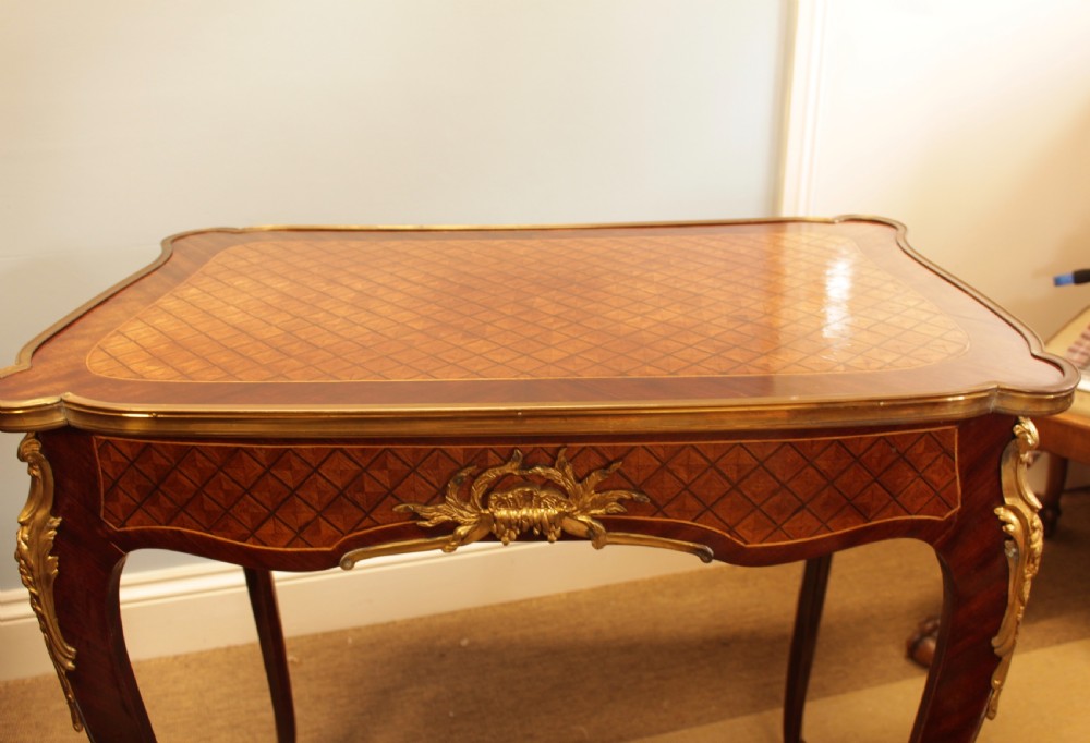 French Inlaid Parquetry Writing Desk. View II
