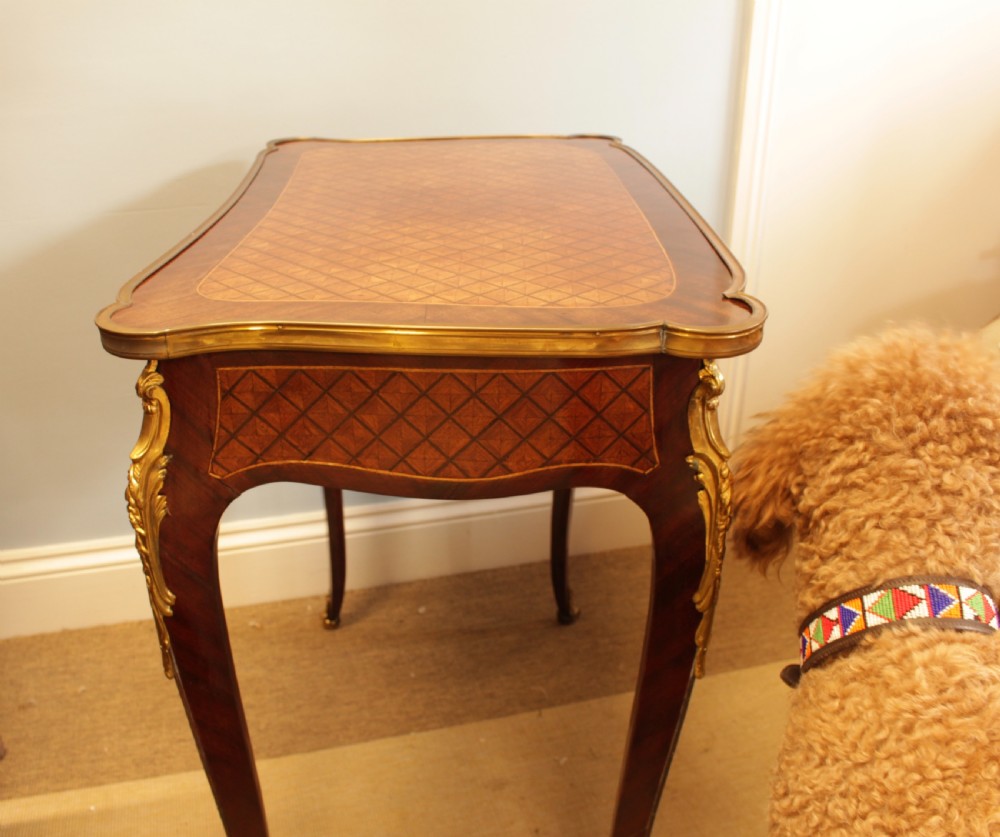 French Inlaid Parquetry Writing Desk. View VII