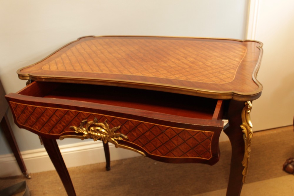 French Inlaid Parquetry Writing Desk. View VIII