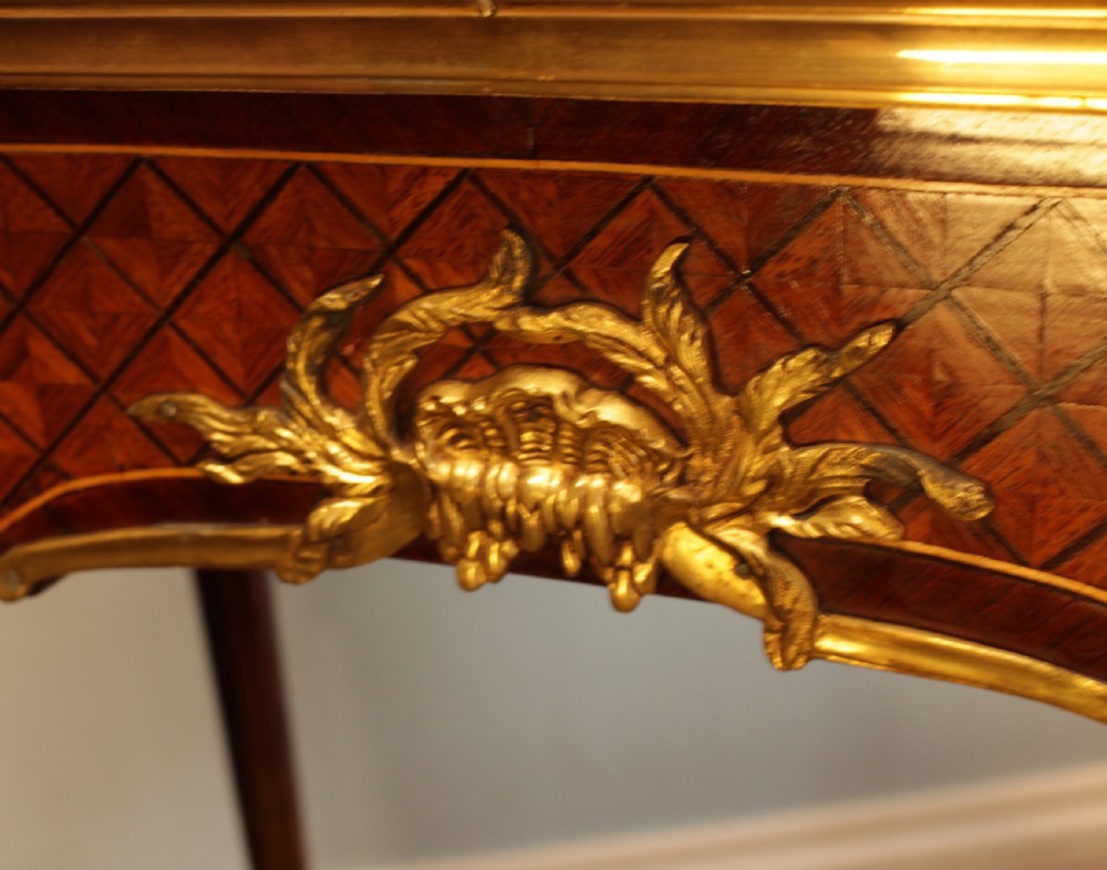 French Inlaid Parquetry Writing Desk. View X