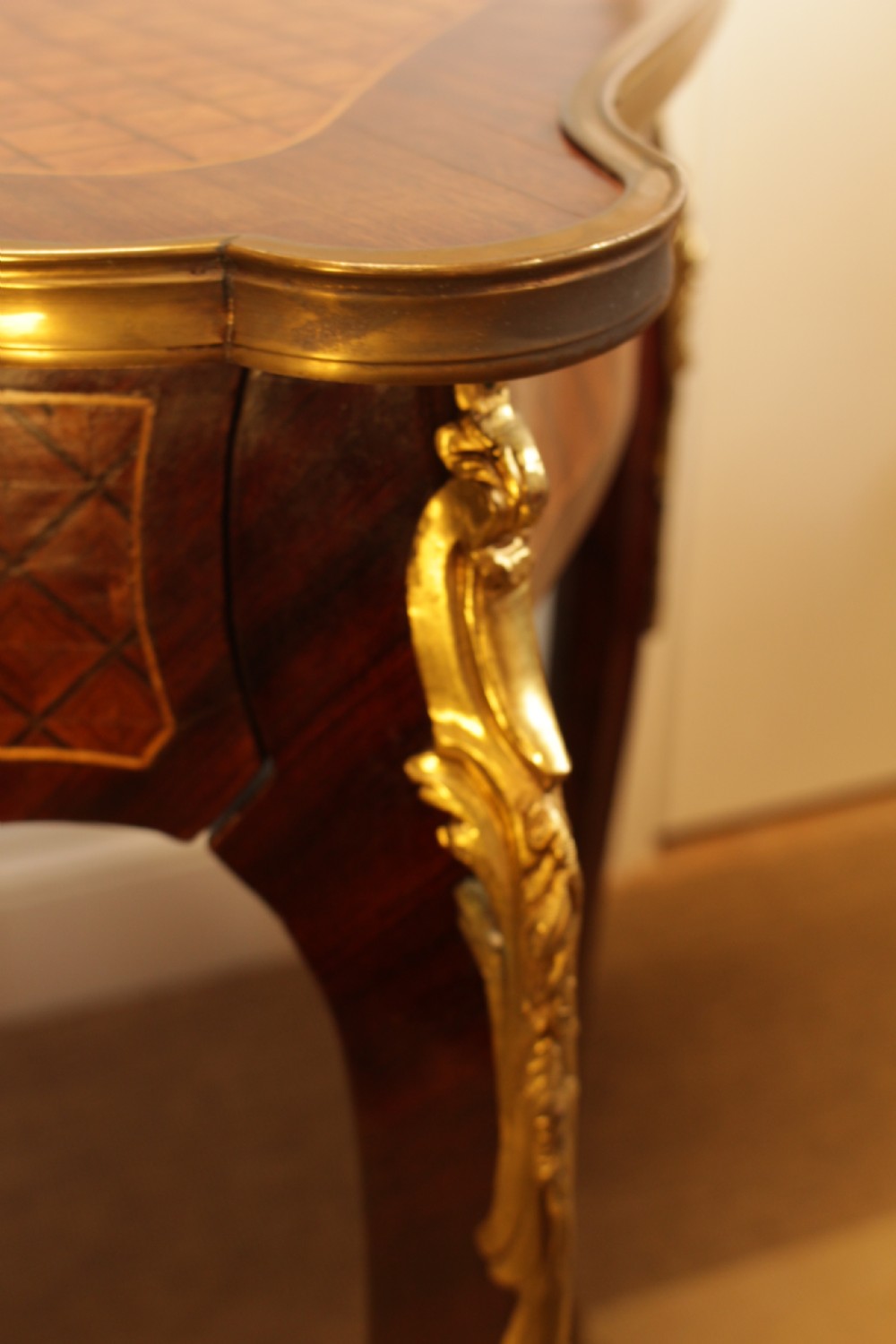French Inlaid Parquetry Writing Desk. View XI