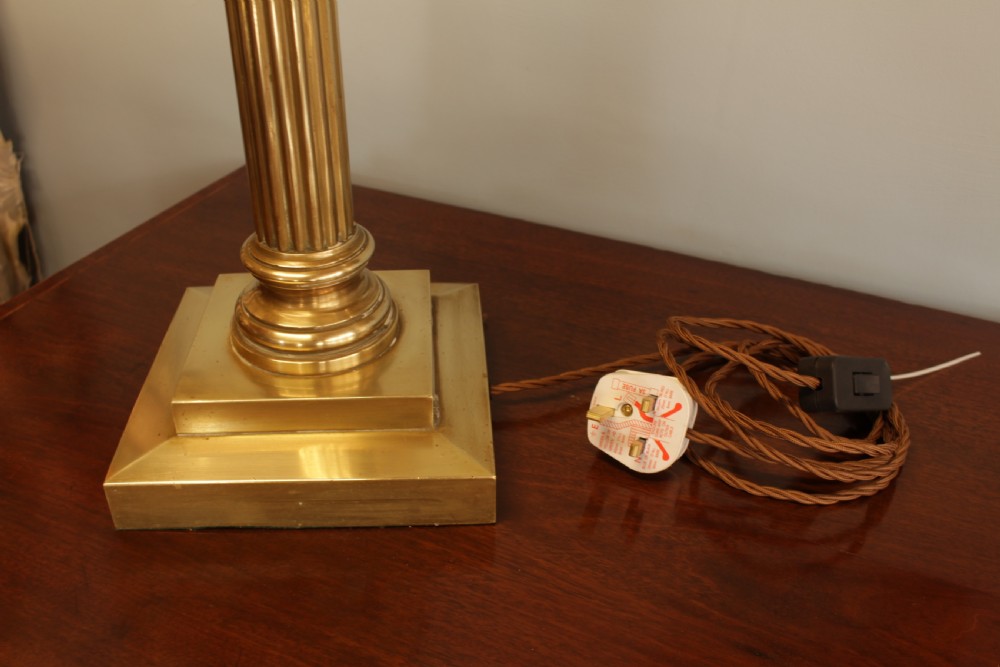 A Brass Corinthian Column Table Lamp  View III
