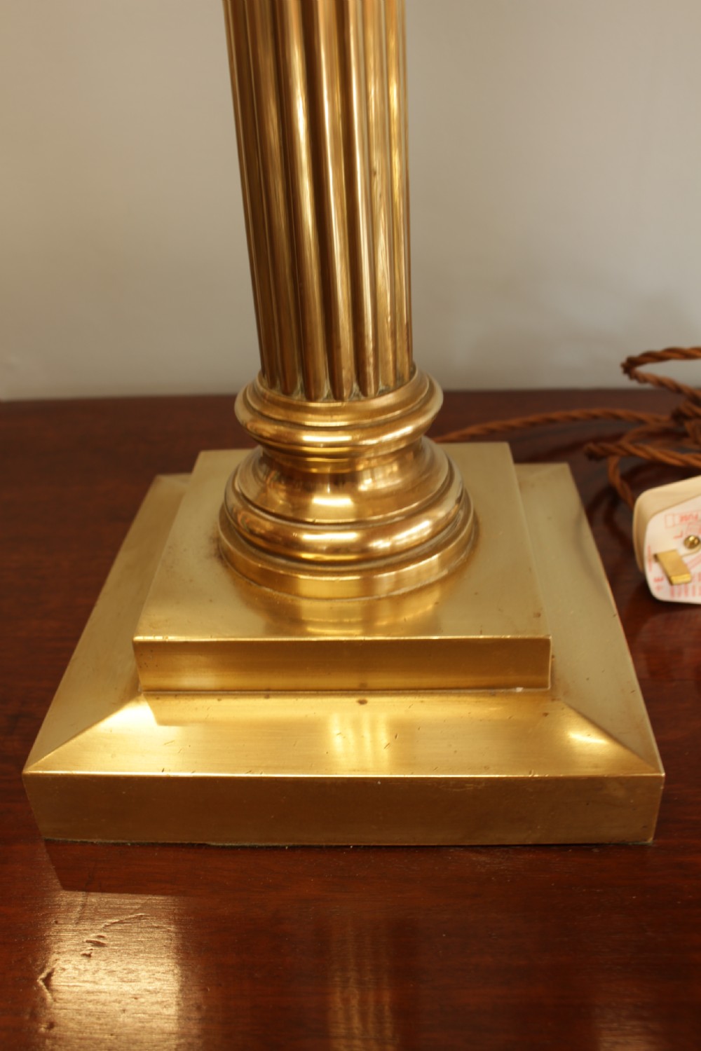 A Brass Corinthian Column Table Lamp  View VI