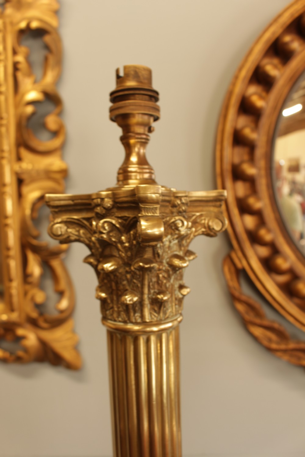 A Brass Corinthian Column Table Lamp  View VII