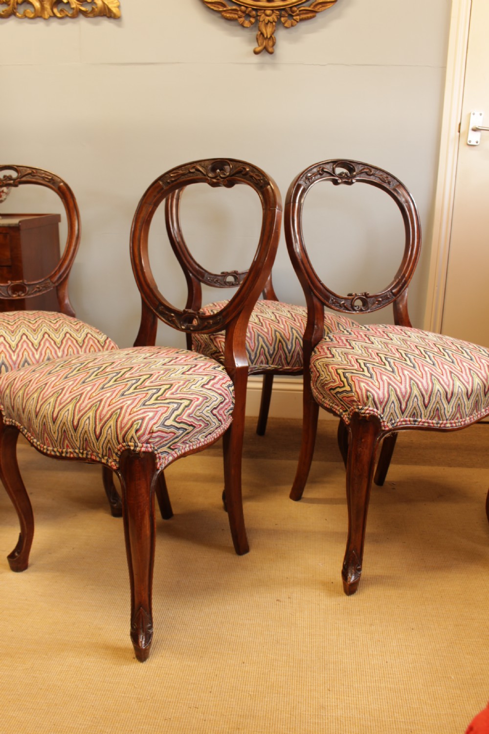 A Set Of Four Walnut Chairs C. 1880 View X