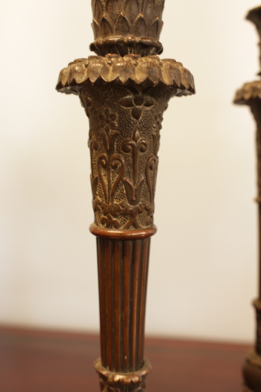 A Pair Of Bronze Candlesticks  View VIII