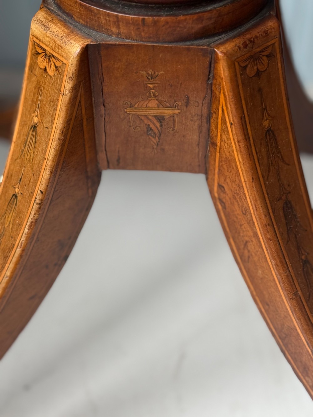A Regency Mahogany Teapoy with Marquetry Decoration, Circa 1815 View III