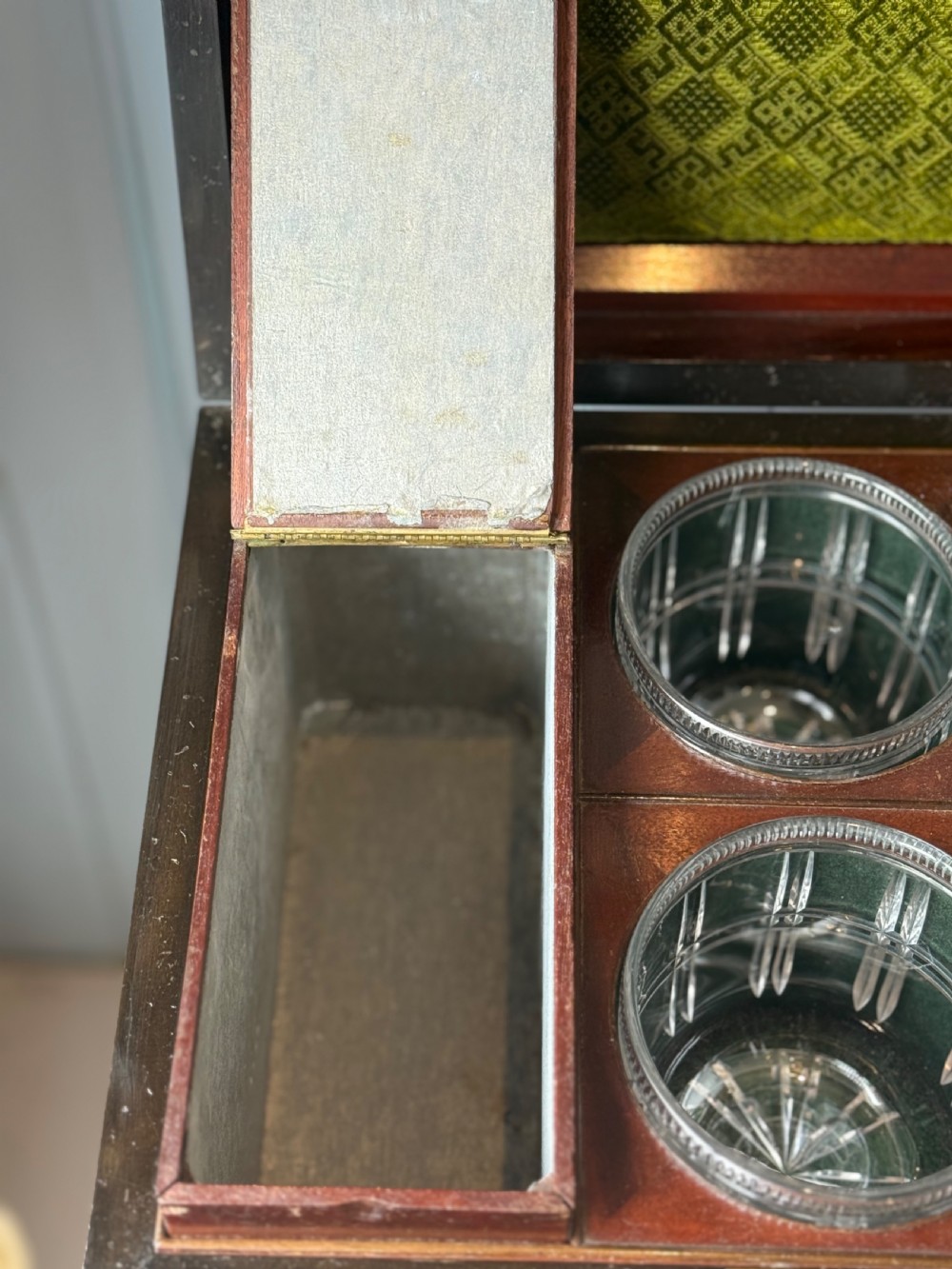 A Regency Mahogany Teapoy with Marquetry Decoration, Circa 1815 View V
