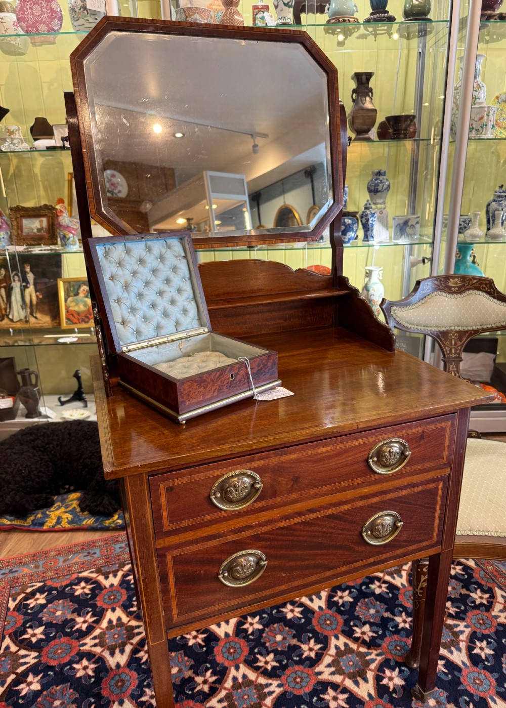 Edwardian Mahogany and Satinwood Dressing Table View IV