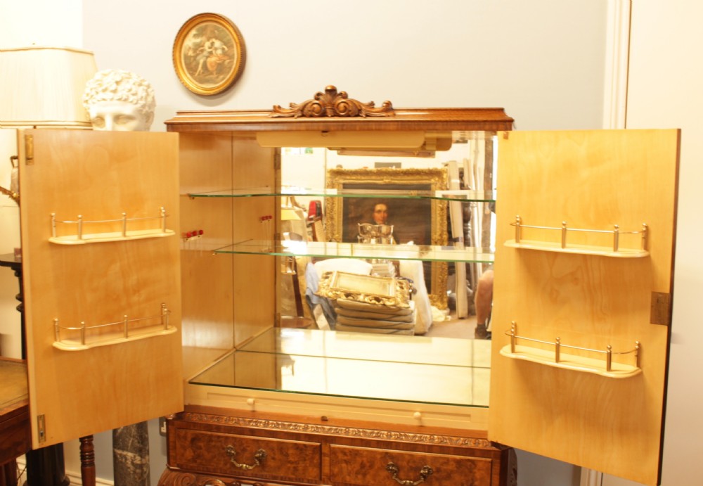 Circa 1930 Walnut Cocktail Cabinet  View III