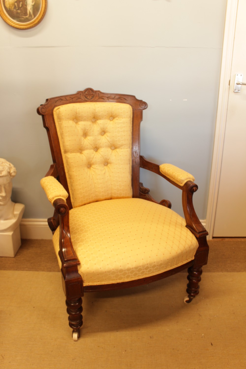 Victoria Walnut Open Armchair  