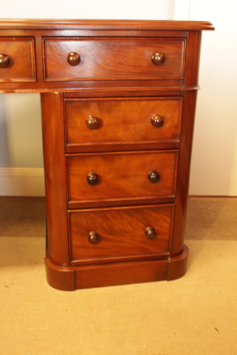 19th Century Mahogany Pedestal Desk  View III