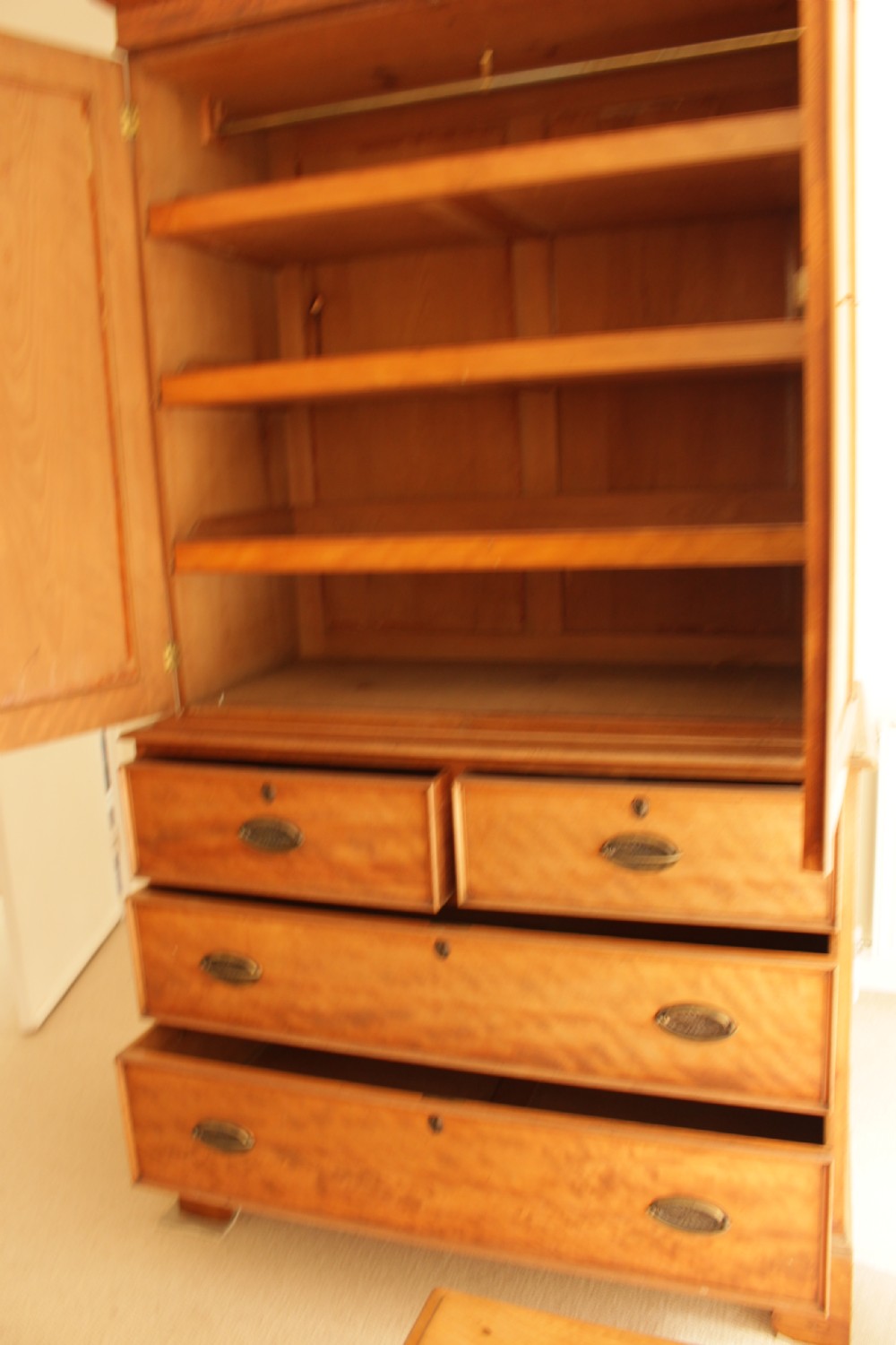 19th Century Mahogany Linen Press  View III