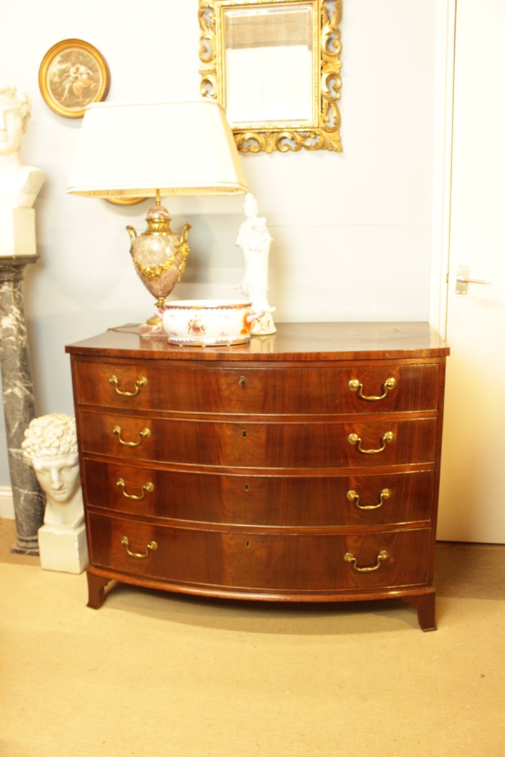 A Georgian Mahogany Bow-Front Chest of Drawers  View IX