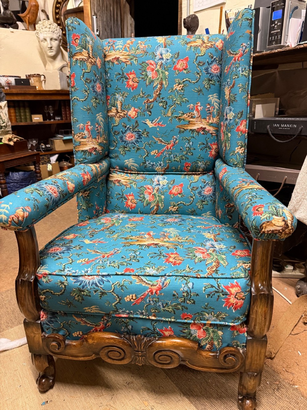 A1920's  Wind Back Open Arm Chair 