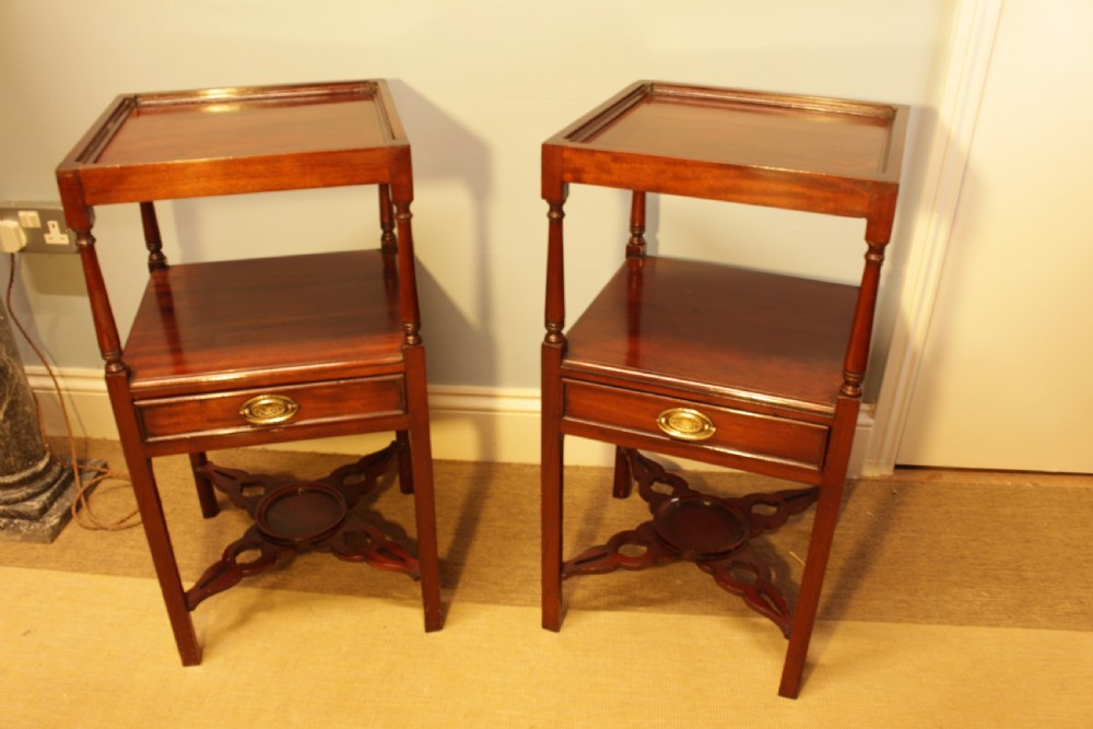 A Pair Of Mahogany Bedside Tables In The Georgian Manner 